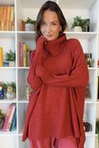 Beyond Terry Oversized Cowl Knit Deep Strawberry Marl